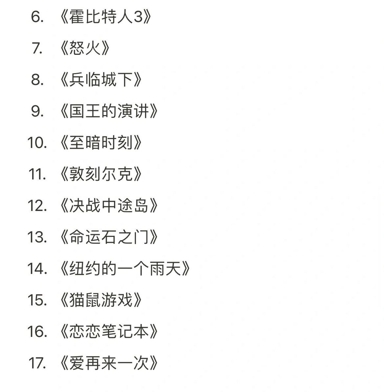 2021豆瓣电影排行榜